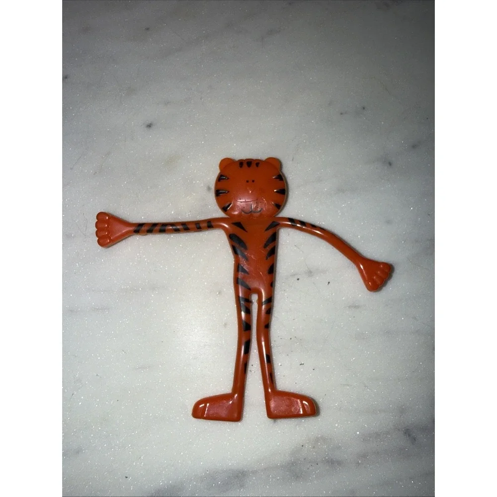 Vintage Bendable Tiger Toy Orange Tabby Cat 4